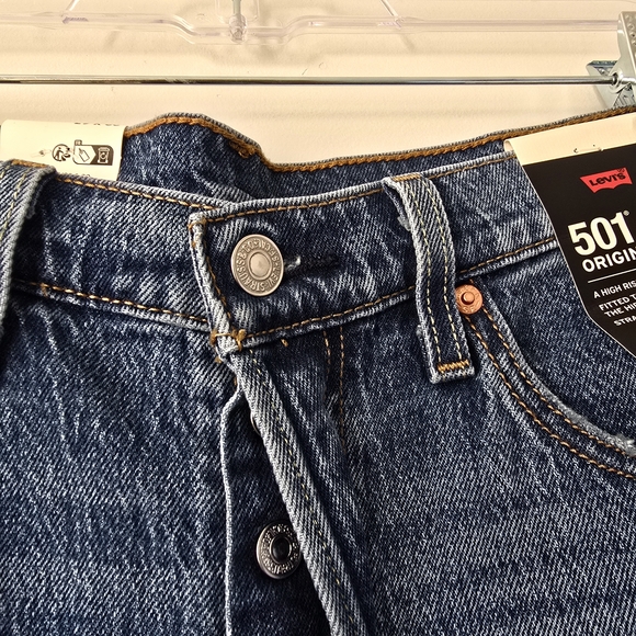 Levi's Premium 501 High Rise Straight Jeans 29 Mid Wash 90s NWT - Picture 6 of 8